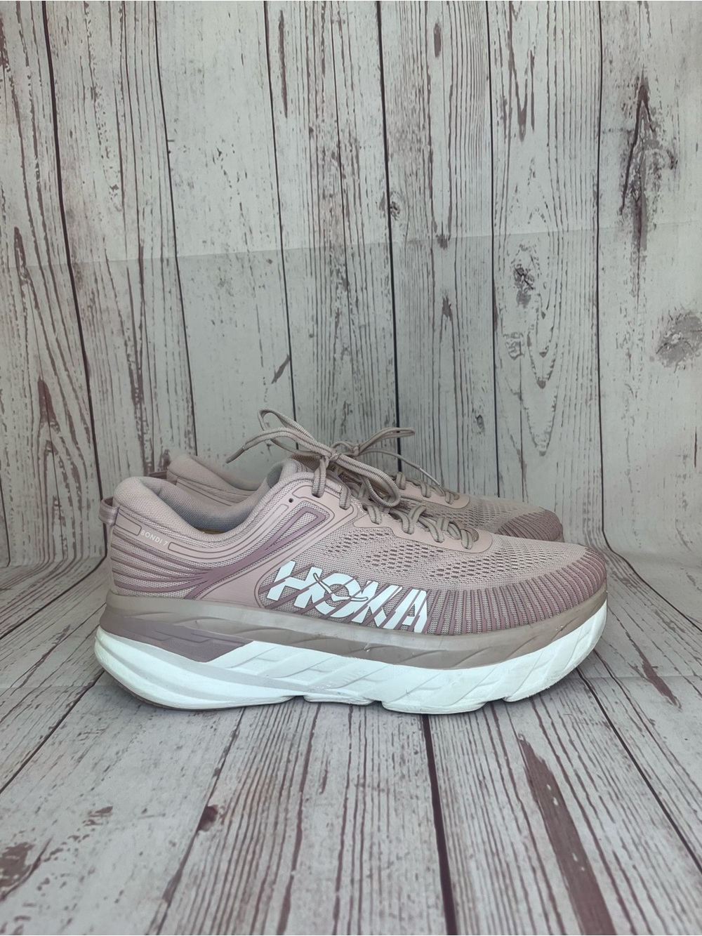 Hoka One One Bondi 7 Wide W 10.5D Pink Max Cushion Running Shoes
